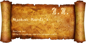 Nyakas Marót névjegykártya